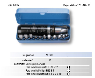 Juego 12 piezas destornillador a golpe "Judestor 1" 205522 - Haga click en la imagen para cerrar