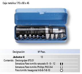 Juego 12 piezas destornillador a golpe "Judestor 4" 2055226 - Haga click en la imagen para cerrar