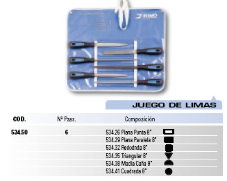 Juego 6 limas para mecánico 204605 - Haga click en la imagen para cerrar