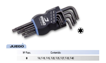 Juego 8 llaves acodadas Torx con Bola 2058054 - Haga click en la imagen para cerrar