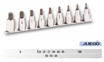 Juego 9 piezas llave vaso con punta Torx 205472 - Haga click en la imagen para cerrar