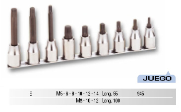 Juego 9 piezas llave vaso con punta XZN 205471 - Haga click en la imagen para cerrar