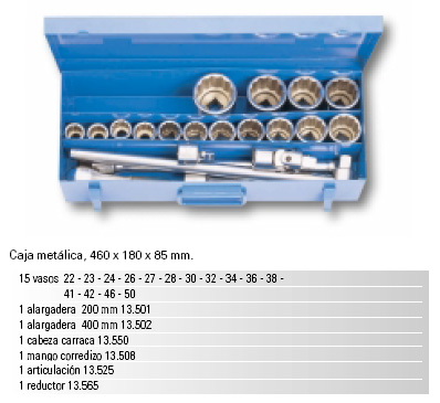 Juego 21 piezas llave tubo 3/4" - "Jullavaso" - 311 206320 - Haga click en la imagen para cerrar