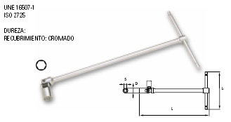 Llave vaso en "T" articulada 17mm 204168 - Haga click en la imagen para cerrar