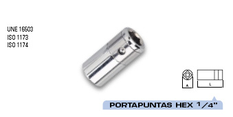 Adaptador hembra 1/4" hexagonal 1/4" 205527 - Haga click en la imagen para cerrar