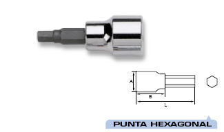 Llave vaso punta Allen 4 mm 1/4" 205494 - Haga click en la imagen para cerrar